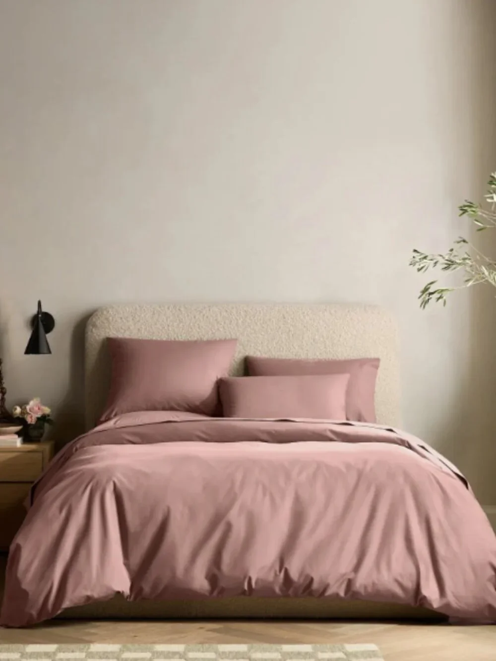 Quince Organic Crisp Percale King Duvet Cover in Clay